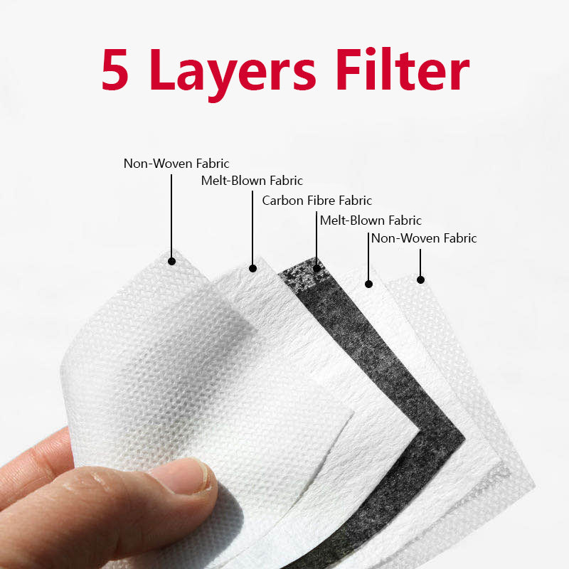 5 Layers Pm2.5 Melt Blown Material Active Carbon Filter (10 pcs)