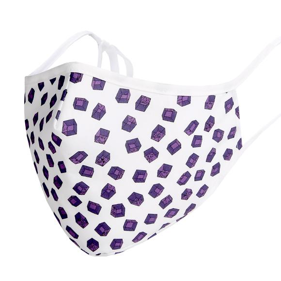 Kutehealth Designed Printed Washable Mouth Cover with 3Pcs 5 Layers Filters -BOXED OUT PURPLE