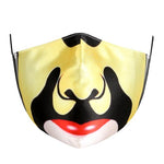 Kutehealth Designed Printed Washable Mouth Cover with 3Pcs 5 Layers Filters -PEKING OPERA MASK-YELLOW