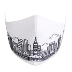 Kutehealth Designed Printed Washable Mouth Cover with 3Pcs 5 Layers Filters -London Big Ben