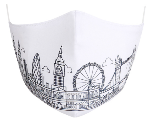 Kutehealth Designed Printed Washable Mouth Cover with 3Pcs 5 Layers Filters -LONDON EYE